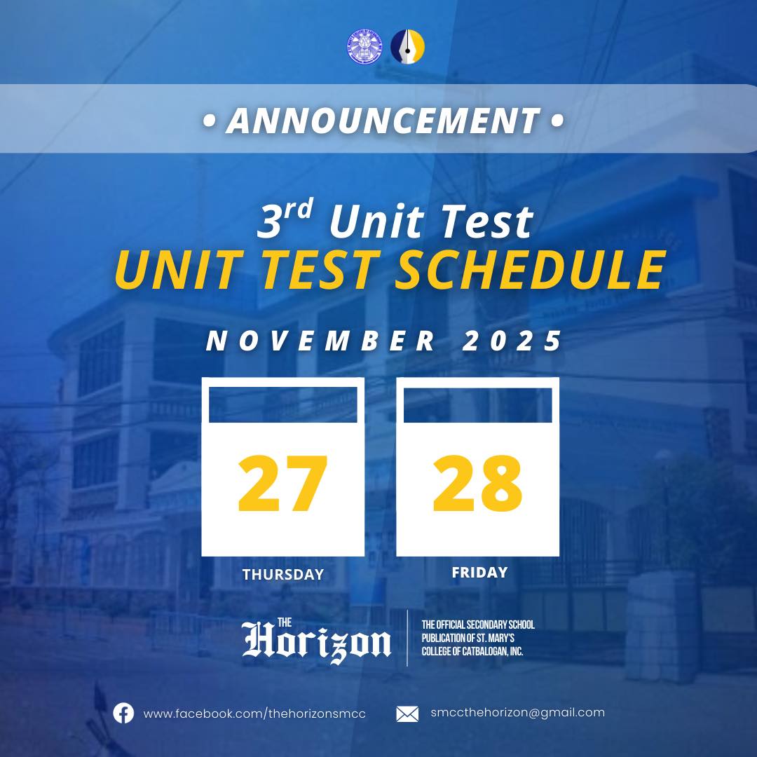 3rd Unit Test Schedule